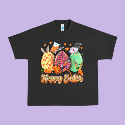 Happy Easter Eggs Nurse Urban Heavy Tee Designed By Lillyallendesigns