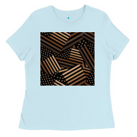 Baby Blue melanin american flag seamless pattern Ladies Tee - BundleAndBundleShop