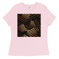 Bubblegum Pink melanin american flag seamless pattern Ladies Tee - BundleAndBundleShop