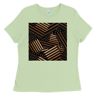 Matcha melanin american flag seamless pattern Ladies Tee - BundleAndBundleShop