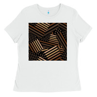 White melanin american flag seamless pattern Ladies Tee - BundleAndBundleShop