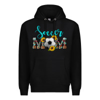 Black western leopard cowhide sunflowers  glitter mom soccer Premium Hoodie - Artiststas