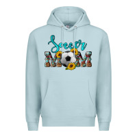Blue Mist western leopard cowhide sunflowers  glitter mom soccer Premium Hoodie - Artiststas