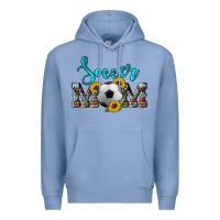 Colony Blue western leopard cowhide sunflowers  glitter mom soccer Premium Hoodie - Artiststas