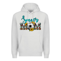 Dove Grey western leopard cowhide sunflowers  glitter mom soccer Premium Hoodie - Artiststas