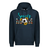 Navy western leopard cowhide sunflowers  glitter mom soccer Premium Hoodie - Artiststas