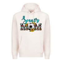 Pale Pink western leopard cowhide sunflowers  glitter mom soccer Premium Hoodie - Artiststas