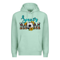 Seafoam western leopard cowhide sunflowers  glitter mom soccer Premium Hoodie - Artiststas