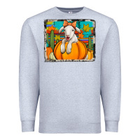 Heather Grey autumn sheep in a pumpkin Premium Sweatshirt - Jasminsmagicworld