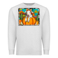 Oatmeal Heather autumn sheep in a pumpkin Premium Sweatshirt - Jasminsmagicworld