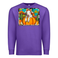 Purple autumn sheep in a pumpkin Premium Sweatshirt - Jasminsmagicworld