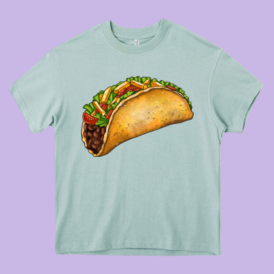 Taco Heavy Core Tee Designed By Fadigitalartstudio