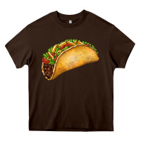 Chocolate Brown Taco Heavy Core Tee - FaDigitalArtStudio