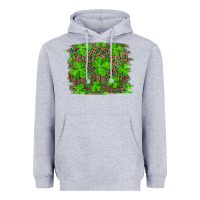 Heather Grey st patrick's day shamrock and leopard distressed background Heavyweight Hoodie - RanaPortraitStore