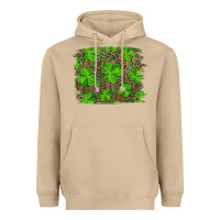 Mushroom st patrick's day shamrock and leopard distressed background Heavyweight Hoodie - RanaPortraitStore