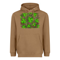 Toasted Coconut st patrick's day shamrock and leopard distressed background Heavyweight Hoodie - RanaPortraitStore