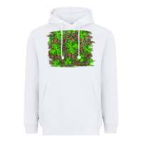 White st patrick's day shamrock and leopard distressed background Heavyweight Hoodie - RanaPortraitStore
