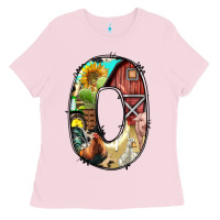 Bubblegum Pink farm life alphabet lowercase letters o Ladies Tee - BundleAndBundleShop