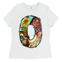 White farm life alphabet lowercase letters o Ladies Tee - BundleAndBundleShop