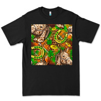 Black St. Patrick's Day Horse With Horseshoes Seamless Premium Tee - FaDigitalArtStudio