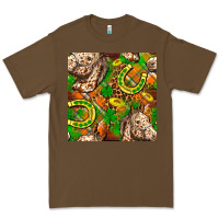 Cacao St. Patrick's Day Horse With Horseshoes Seamless Premium Tee - FaDigitalArtStudio