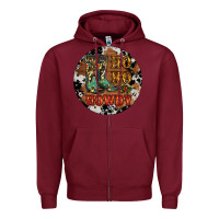 Burgundy Christmas Cowboy Boots Zipper Hoodie - RanaPortraitStore