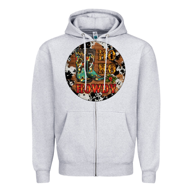 Christmas Cowboy Boots Zipper Hoodie by RanaPortraitStore | Teevron