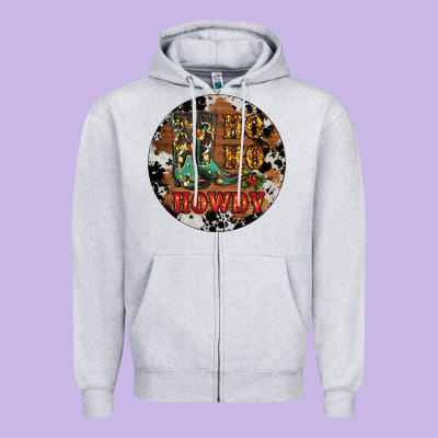 Christmas Cowboy Boots Zipper Hoodie Designed By Ranaportraitstore