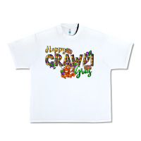 White Happy crawdi Gras Urban Heavy Tee - LillyAllenDesigns