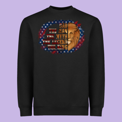 Dad The Man American Flag Heavyweight Sweatshirt Designed By Jasminsmagicworld