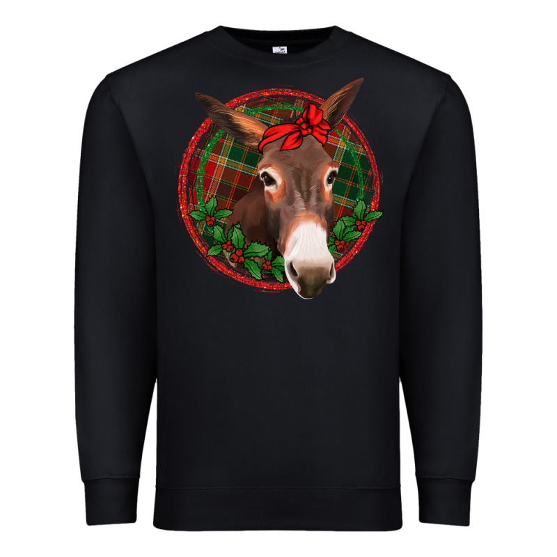 Christmas Donkey With Bandana Premium Sweatshirt by Jasminsmagicworld | Teevron