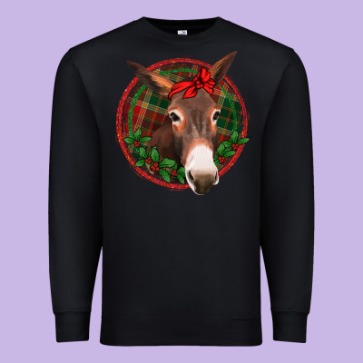 Christmas Donkey With Bandana Premium Sweatshirt Designed By Jasminsmagicworld