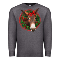Charcoal Heather Christmas donkey with bandana Premium Sweatshirt - Jasminsmagicworld