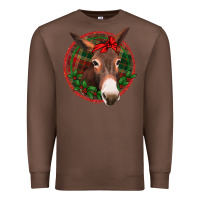 Chestnut Christmas donkey with bandana Premium Sweatshirt - Jasminsmagicworld