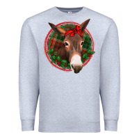Heather Grey Christmas donkey with bandana Premium Sweatshirt - Jasminsmagicworld