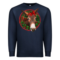 Navy Christmas donkey with bandana Premium Sweatshirt - Jasminsmagicworld