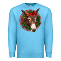 Ocean Blue Christmas donkey with bandana Premium Sweatshirt - Jasminsmagicworld