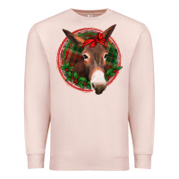Pale Pink Christmas donkey with bandana Premium Sweatshirt - Jasminsmagicworld
