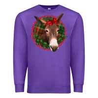 Purple Christmas donkey with bandana Premium Sweatshirt - Jasminsmagicworld