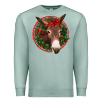 Seafoam Christmas donkey with bandana Premium Sweatshirt - Jasminsmagicworld