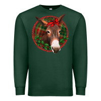 Sports Green Christmas donkey with bandana Premium Sweatshirt - Jasminsmagicworld