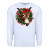 White Christmas donkey with bandana Premium Sweatshirt - Jasminsmagicworld