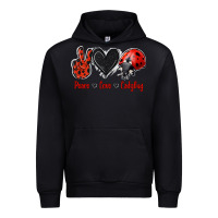 Black Peace Love Ladybug Urban Hoodie - Jasminsmagicworld