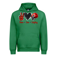 Emerald Peace Love Ladybug Urban Hoodie - Jasminsmagicworld