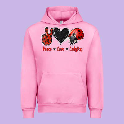 Peace Love Ladybug Urban Hoodie Designed By Jasminsmagicworld