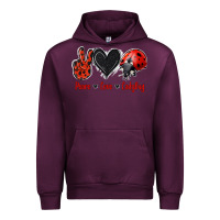 Mauve Wine Peace Love Ladybug Urban Hoodie - Jasminsmagicworld