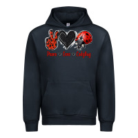 Navy Peace Love Ladybug Urban Hoodie - Jasminsmagicworld