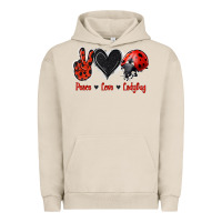 Pigment French Oak Peace Love Ladybug Urban Hoodie - Jasminsmagicworld