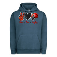 Pigment Midnight Navy Peace Love Ladybug Urban Hoodie - Jasminsmagicworld
