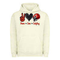 Pigment Pistachio Peace Love Ladybug Urban Hoodie - Jasminsmagicworld